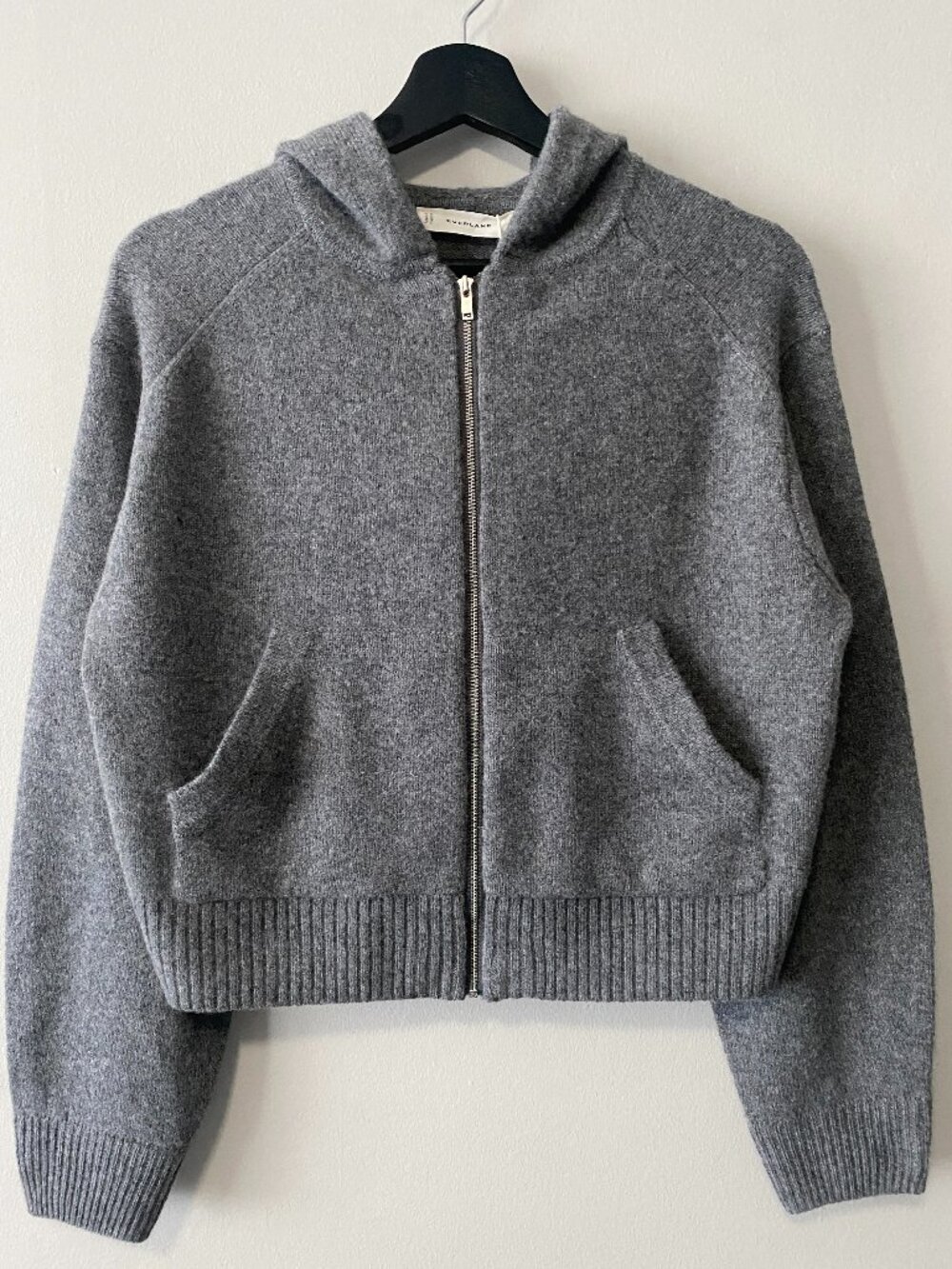 NWT Everlane Full-Zip Hoodie in Wool Cashmere Heather Charcoal Womens Size Small